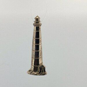 Estate Sterling Silver 925 Lighthouse Brooch Pin, H&H, Nautical Coastal Jewelry